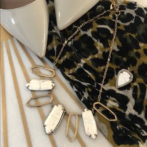 White Marble Like Stone Necklace